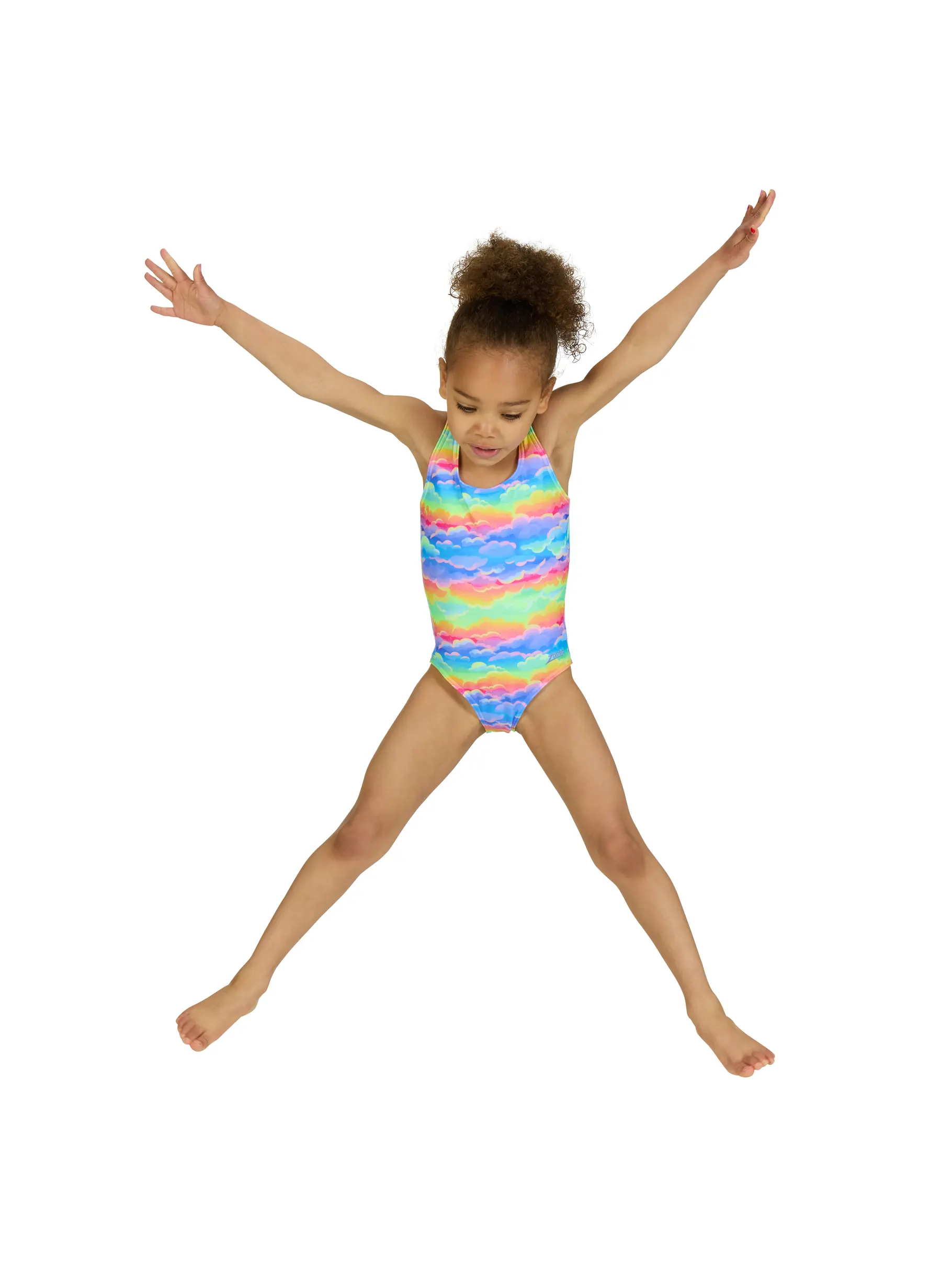 Sale,Clearance, view full size image of Front view of Product detail - Girls Skydream Actionback Swimsuit SKDR