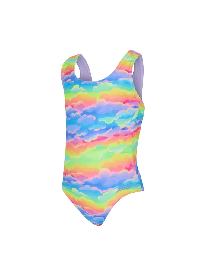 New, view full size image of Front view of Product detail - Girls Skydream Actionback Swimsuit SKDR