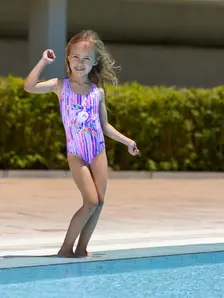 Display front view 6 of Product detail - Girls Unicorn Actionback One Piece Swimsuit UNIC