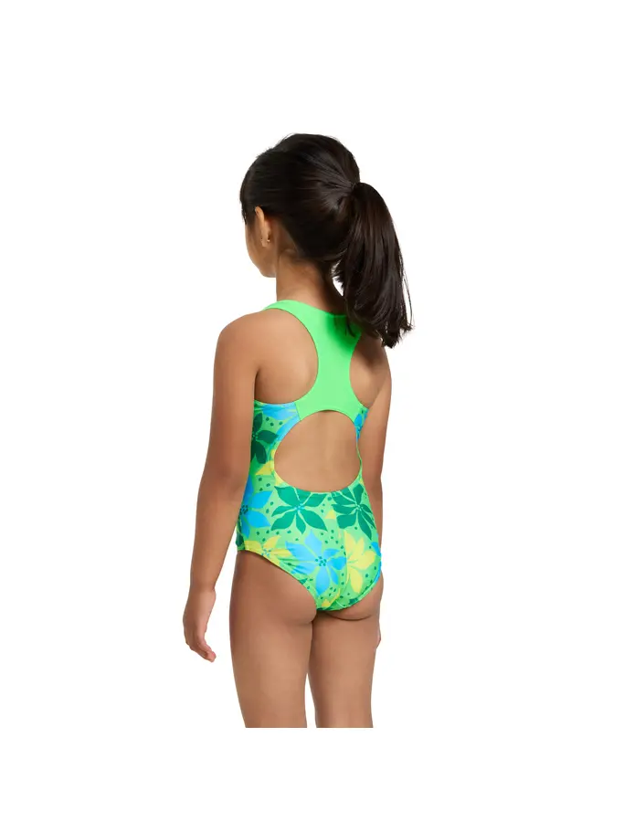 Sale,Clearance, view full size image of Front view of Product detail - Girls Waikiki Green Actionback One Piece WAGN
