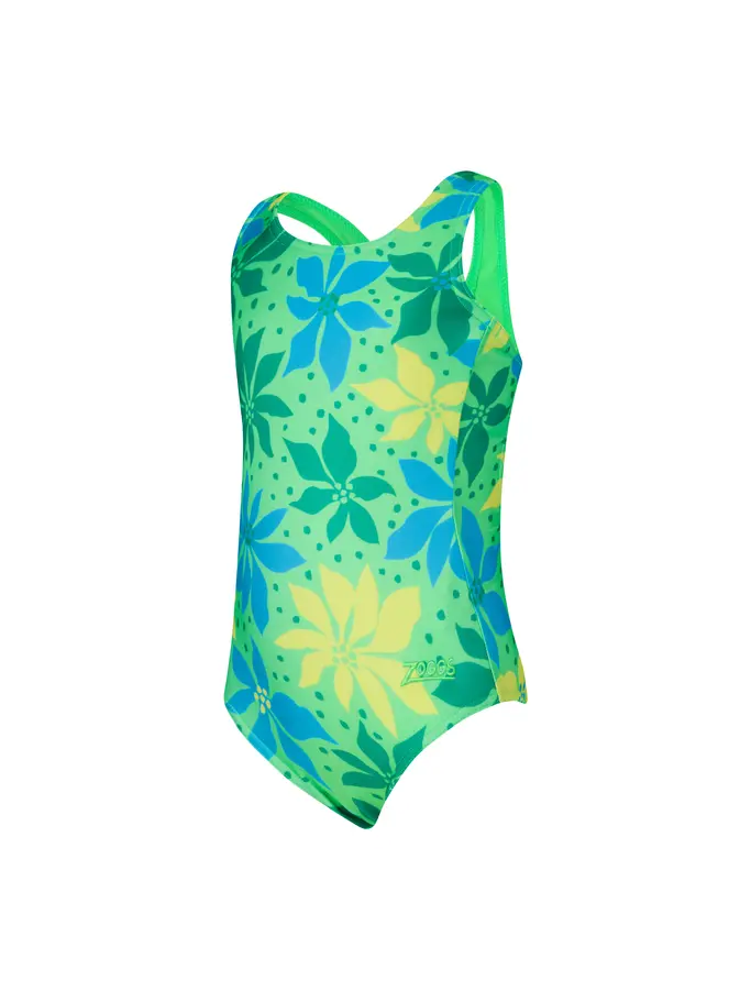Sale,Clearance, view full size image of Front view of Product detail - Girls Waikiki Green Actionback One Piece WAGN