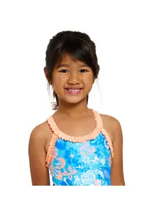 Display front view 4 of Product detail - Girls Bahia Ruffle Crossback Swimsuit BAHI