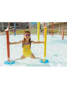 Display front view 7 of Product detail - Girls Cherries Ruffle Crossback Swimsuit CHER