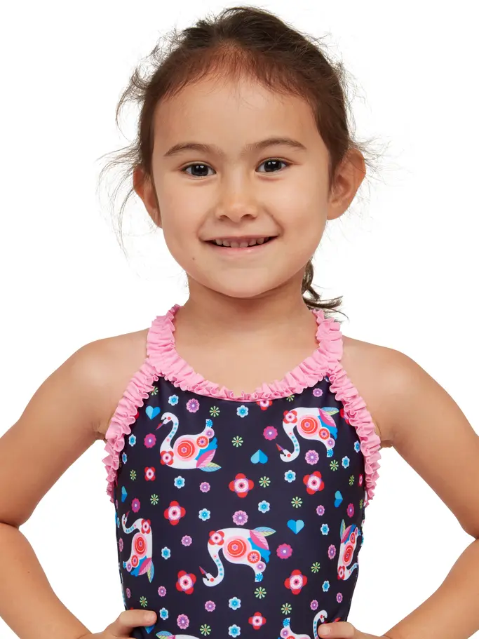 New, view full size image of Front view of Product detail - Girls Daydream Crossback Swimsuit DDRM