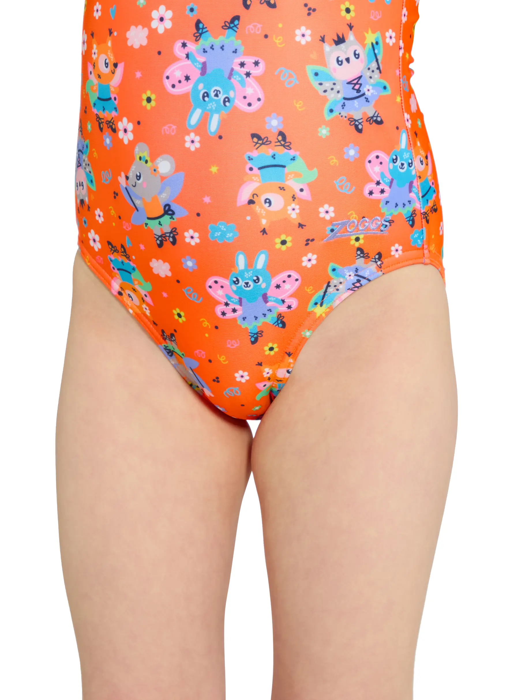 Clearance, view full size image of Front view of Product detail - Girls Tinker Crossback Swimsuit TINK