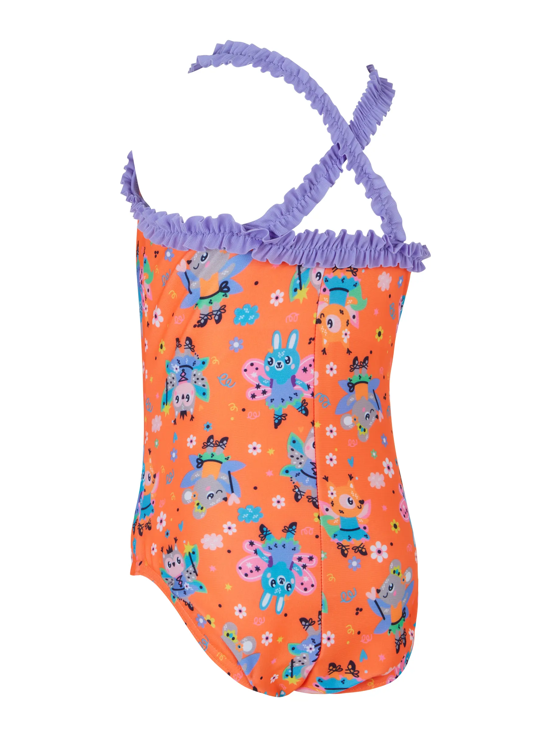 Clearance, view full size image of Front view of Product detail - Girls Tinker Crossback Swimsuit TINK
