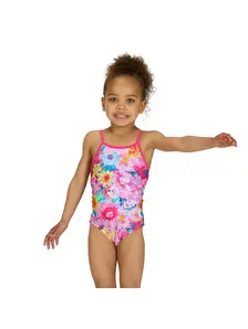 Display front view 2 of Product detail - Girls Eden Yaroomba Floral Swimsuit elder/pink