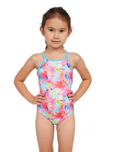 Display front view 2 of Product detail - Girls Gala Yaroomba Floral One Piece Swimsuit GALA