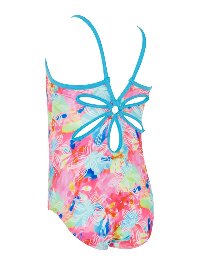 Sale, view full size image of Front view of Product detail - Girls Gala Yaroomba Floral One Piece Swimsuit GALA