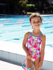 Display front view 6 of Product detail - Girls Gala Yaroomba Floral One Piece Swimsuit GALA