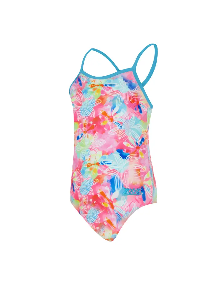 Sale, view full size image of Front view of Product detail - Girls Gala Yaroomba Floral One Piece Swimsuit GALA