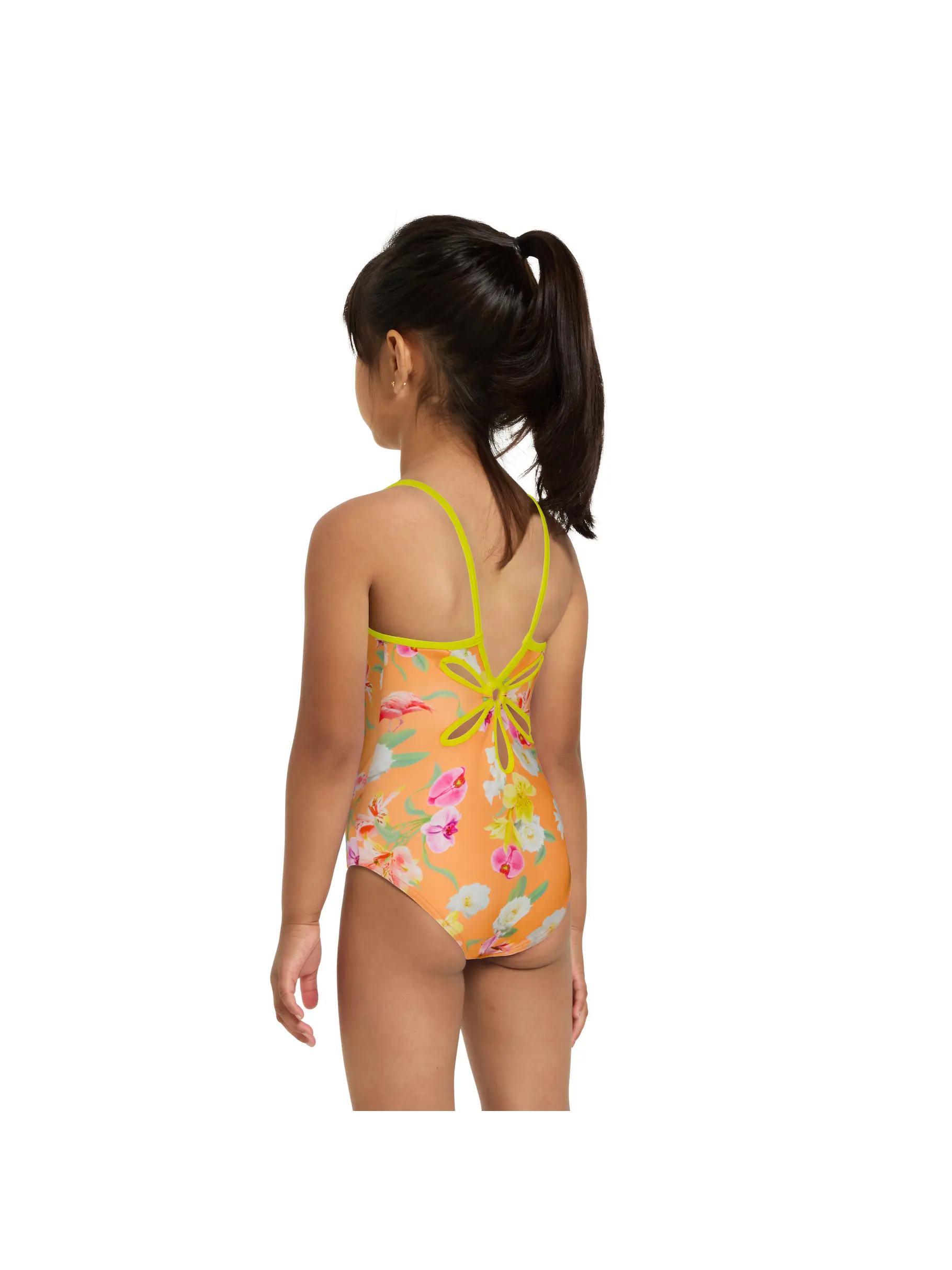 , view full size image of Front view of Product detail - Girls Nirvana Yaroomba Floral One Piece Swimsuit NIRV