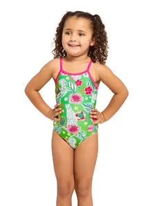 Display front view 1 of Product detail - Girls Twiggy Yaroomba Floral Swimsuit TWIG