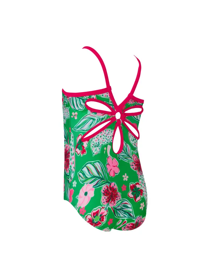 New, view full size image of Front view of Product detail - Girls Twiggy Yaroomba Floral Swimsuit TWIG