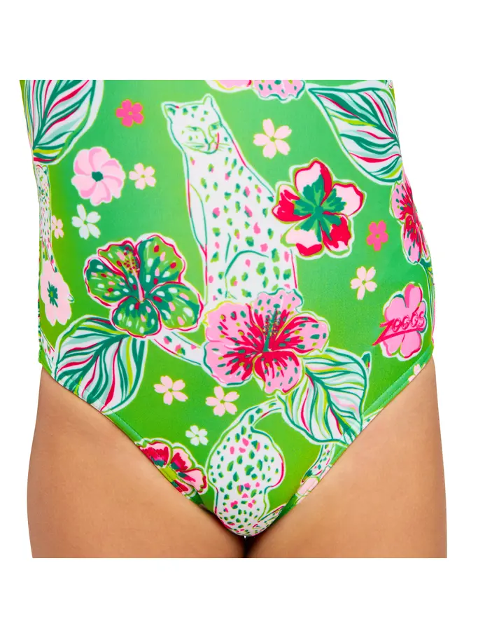 New, view full size image of Front view of Product detail - Girls Twiggy Yaroomba Floral Swimsuit TWIG
