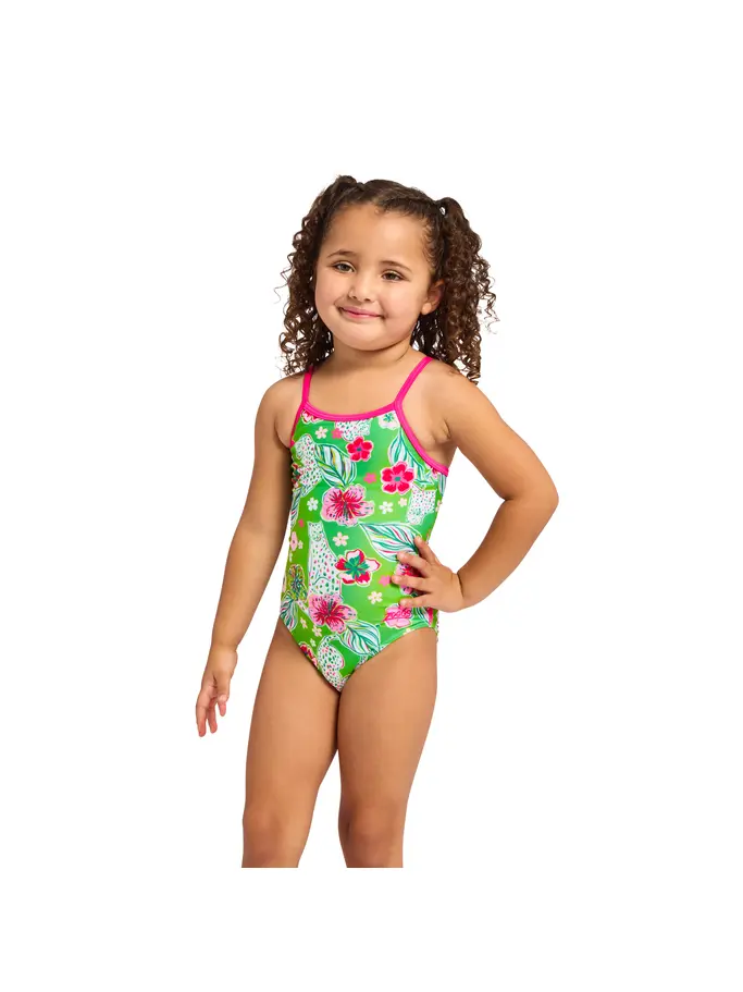 New, view full size image of Front view of Product detail - Girls Twiggy Yaroomba Floral Swimsuit TWIG