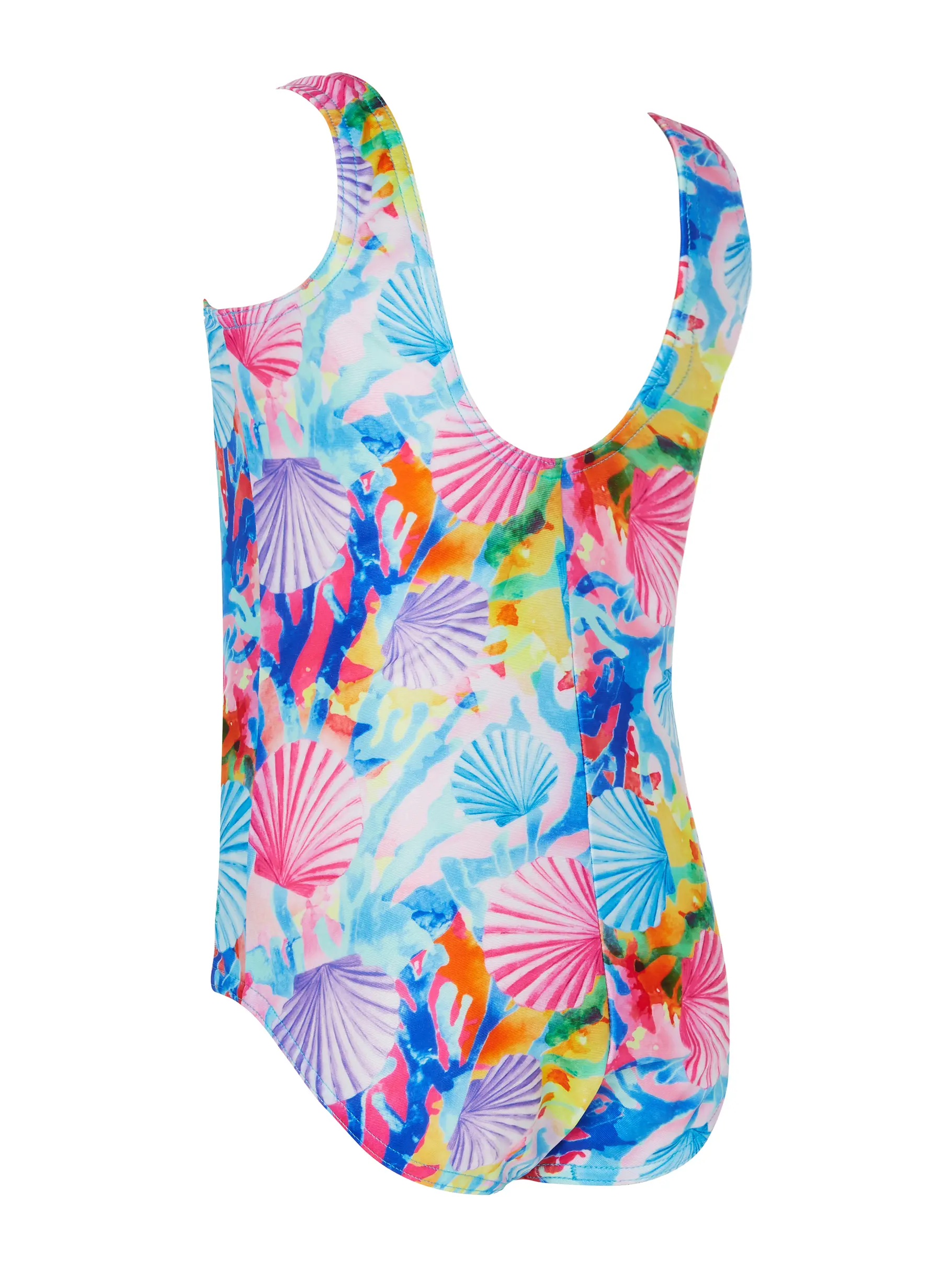 , view full size image of Front view of Product detail - Girls Crazy Clams Scoopback One Piece Swimsuit CZCL