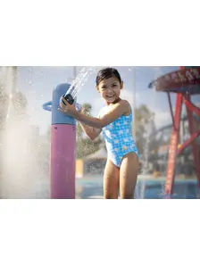 Display front view 5 of Product detail - Girls Daisy Check Scoopback Swimsuit DACH