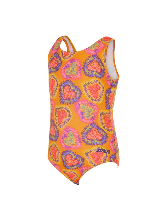 Sale,Clearance, view full size image of Front view of Product detail - Girls Heartthrob Scoopback One Piece Swimsuit HTTR