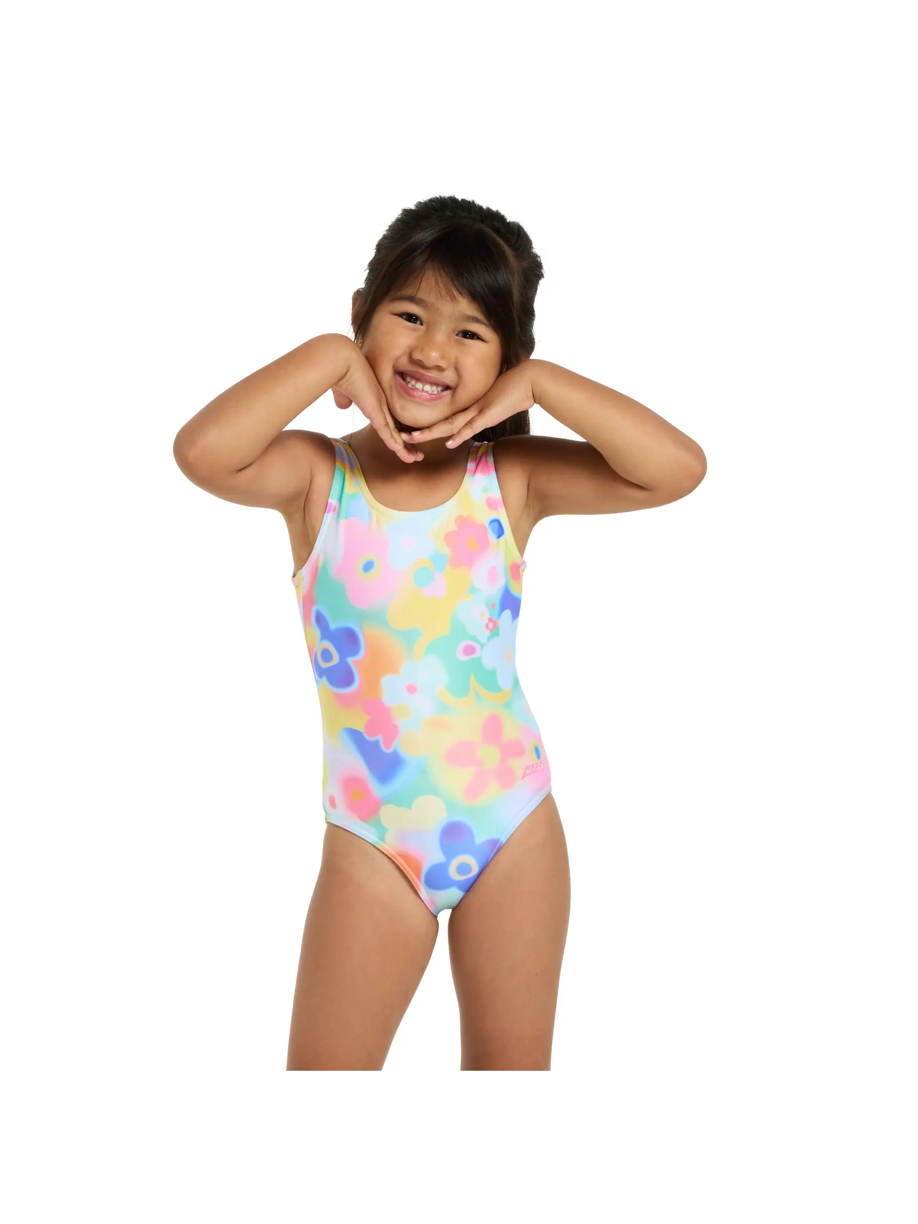 , view full size image of Front view of Product detail - Girls Maisie Scoopback One Piece MAIS