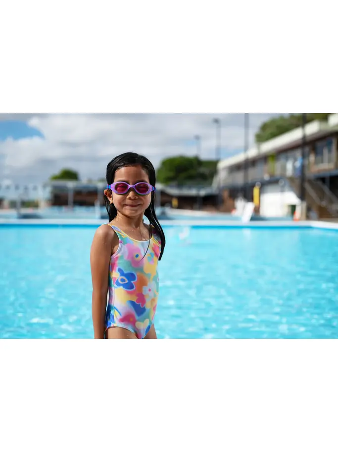 Sale,Clearance, view full size image of Front view of Product detail - Girls Maisie Scoopback One Piece MAIS