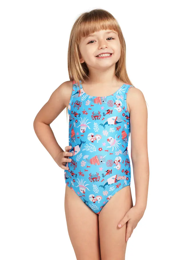 Out of Stock, voir image en taille réelle de la vue frontale de Product detail - Girls Sea Disco Scoopback One Piece SEDI