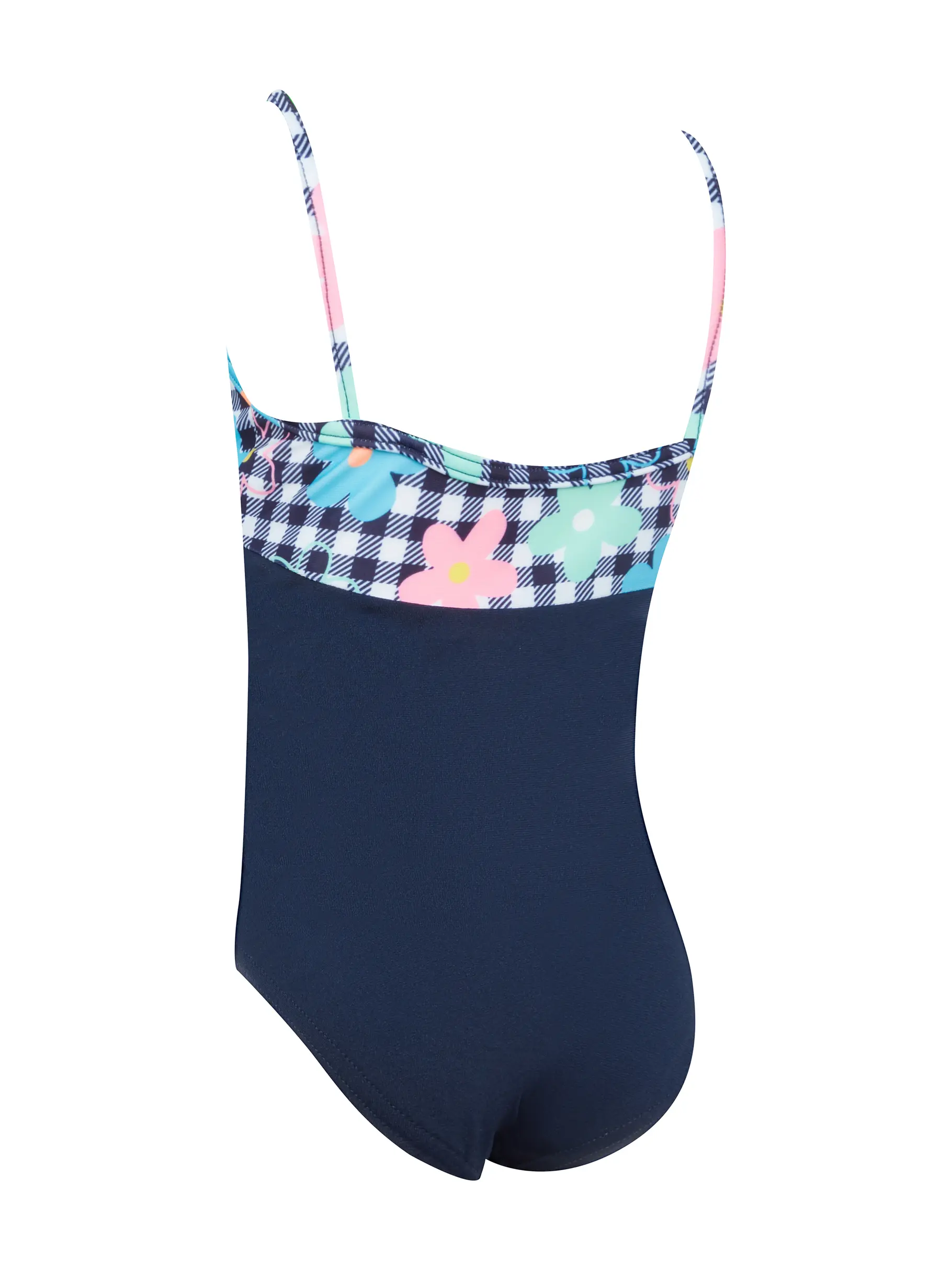 New, view full size image of Front view of Product detail - Girls Picnic Posy Panel Classicback Swimsuit PCPO