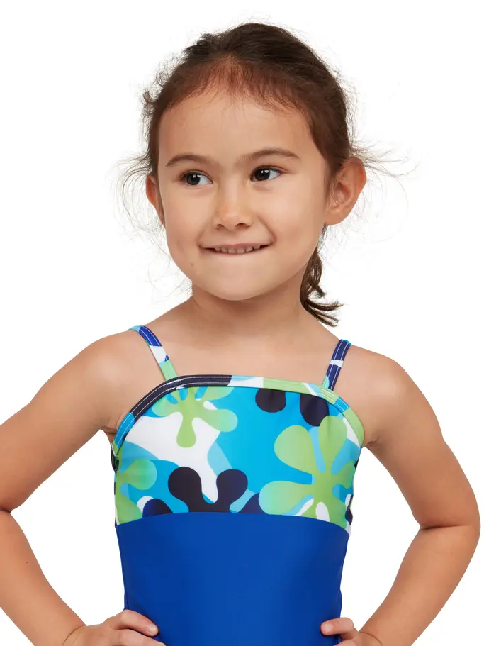 Sale, view full size image of Front view of Product detail - Girls Wild Child Panel Classicback Swimsuit WLCH