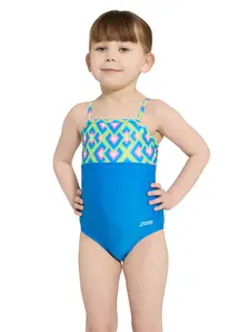 Display front view 1 of Product detail - Girls Xena Panel Classicback Swimsuit XENA
