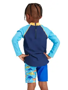 Display front view 2 of Product detail - Boys Paper Shark Long Sleeve Sun Top PASH