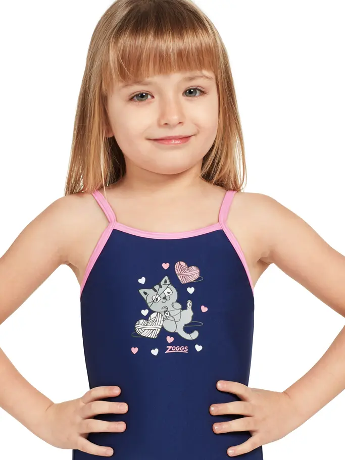 Out of Stock,Sale, visualizzare l'immagine full size della vista frontale di Product detail - Girls Kitty Classicback One Piece KTT