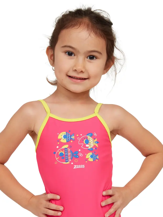 Sale, view full size image of Front view of Product detail - Girls Lolly Fish Classicback Swimsuit LLFS