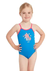 Display front view 1 of Product detail - Girls Little Dino Classicback Swimsuit LTDN