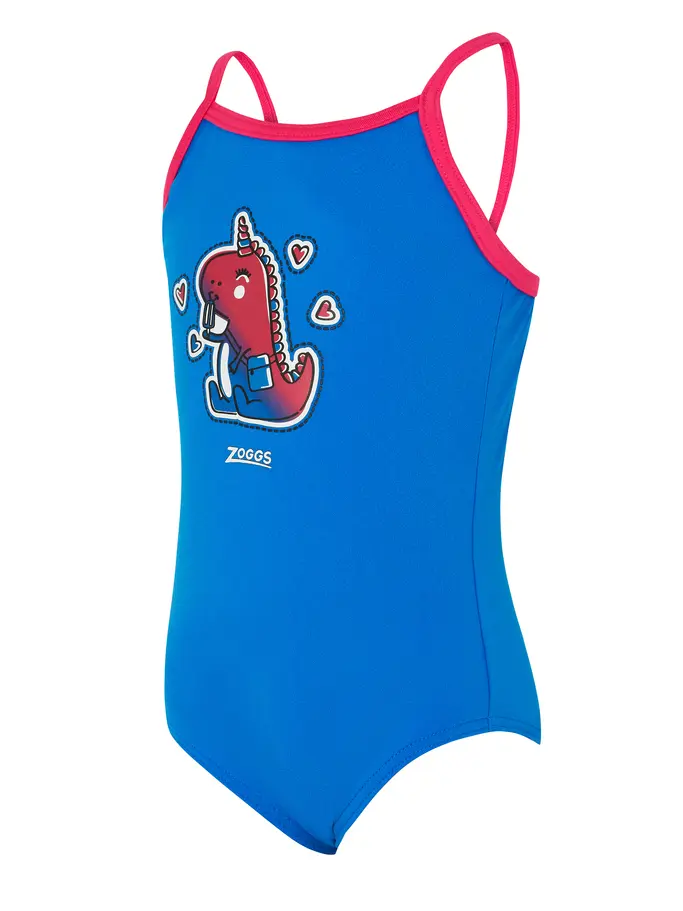 Sale, view full size image of Front view of Product detail - Girls Little Dino Classicback Swimsuit LTDN