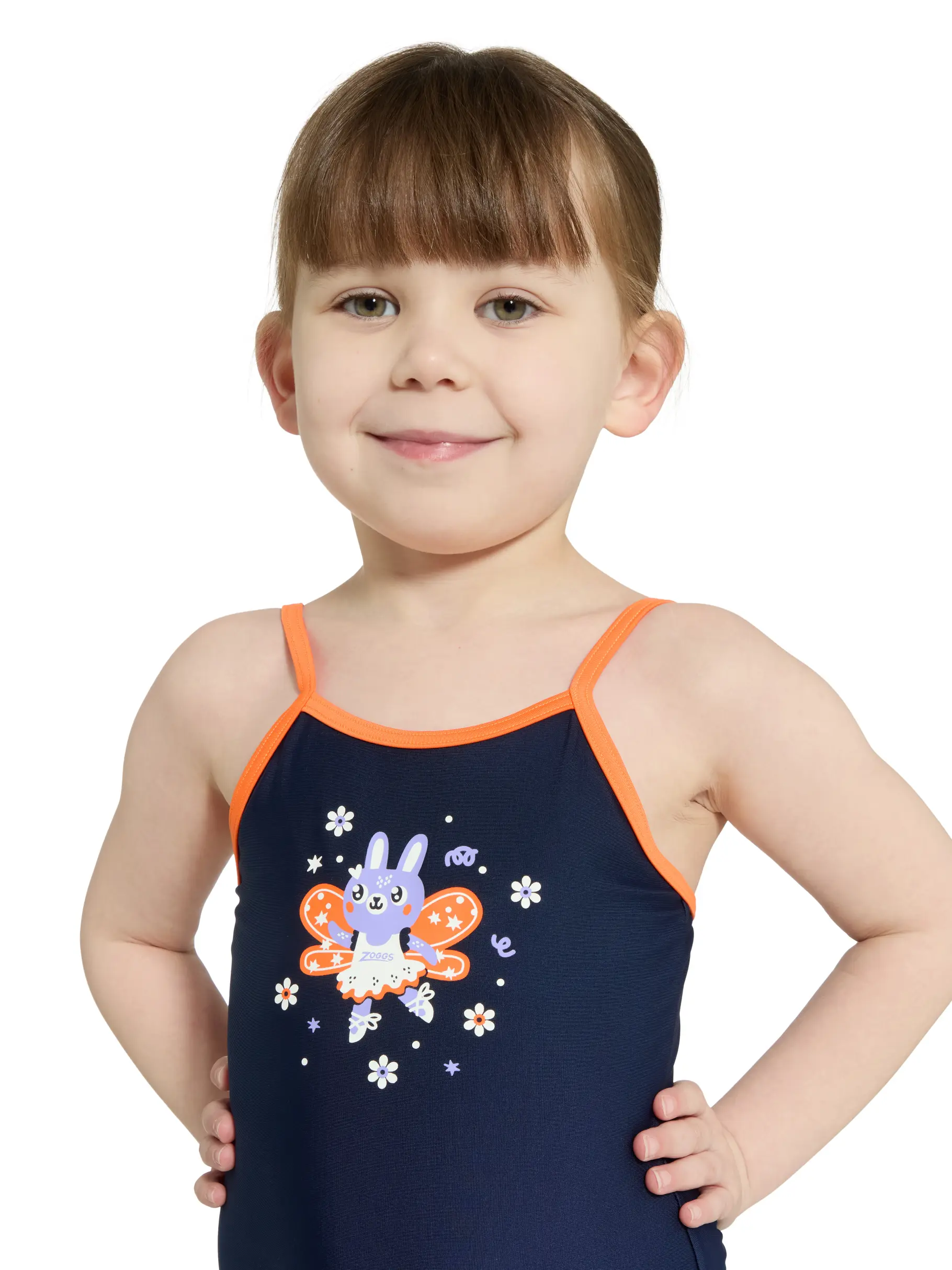 Clearance, view full size image of Front view of Product detail - Girls Tinker Classicback Swimsuit TINK