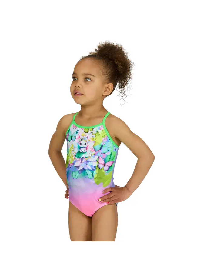 Sale,Clearance, view full size image of Front view of Product detail - Girls Fairy Bunny Crossback Swimsuit FABU