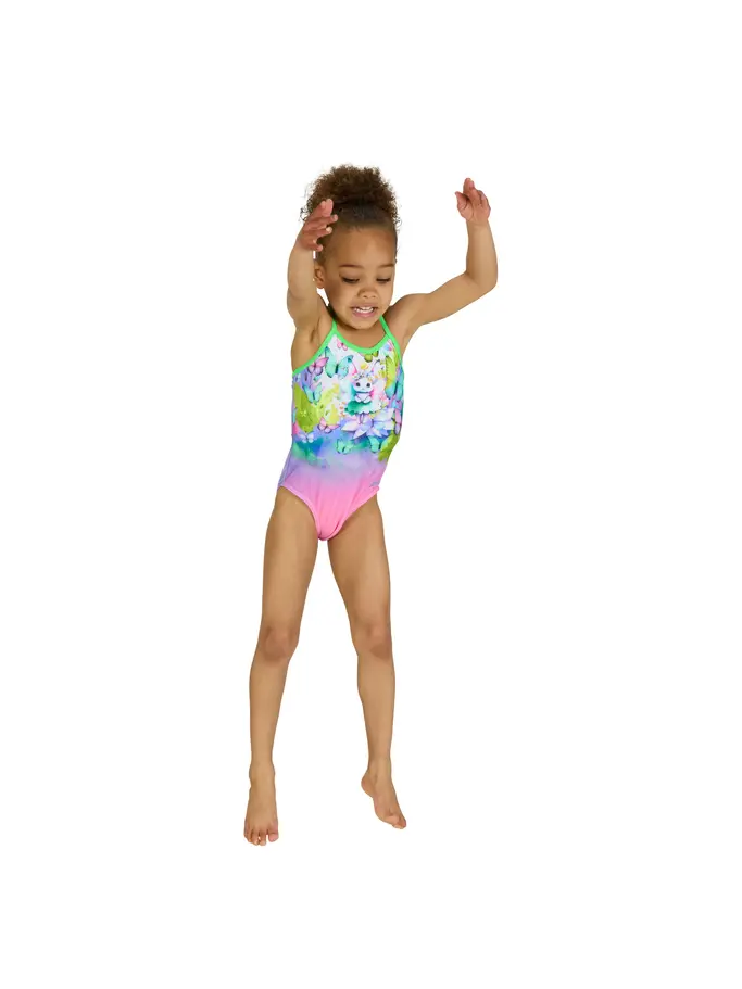 Sale,Clearance, view full size image of Front view of Product detail - Girls Fairy Bunny Crossback Swimsuit FABU