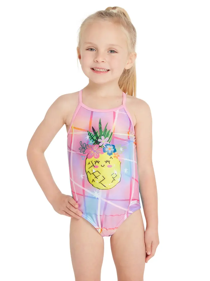Out of Stock,Sale, voir image en taille réelle de la vue frontale de Product detail - Girls Pine Time Crossback One Piece Swimsuit PNTM