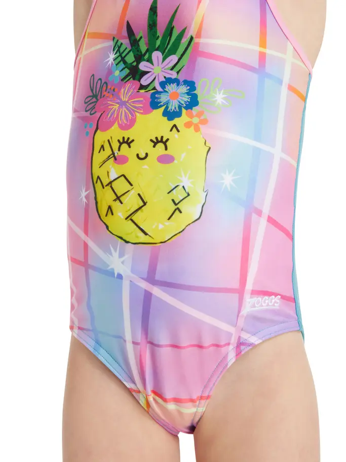 Out of Stock,Sale, voir image en taille réelle de la vue frontale de Product detail - Girls Pine Time Crossback One Piece Swimsuit PNTM