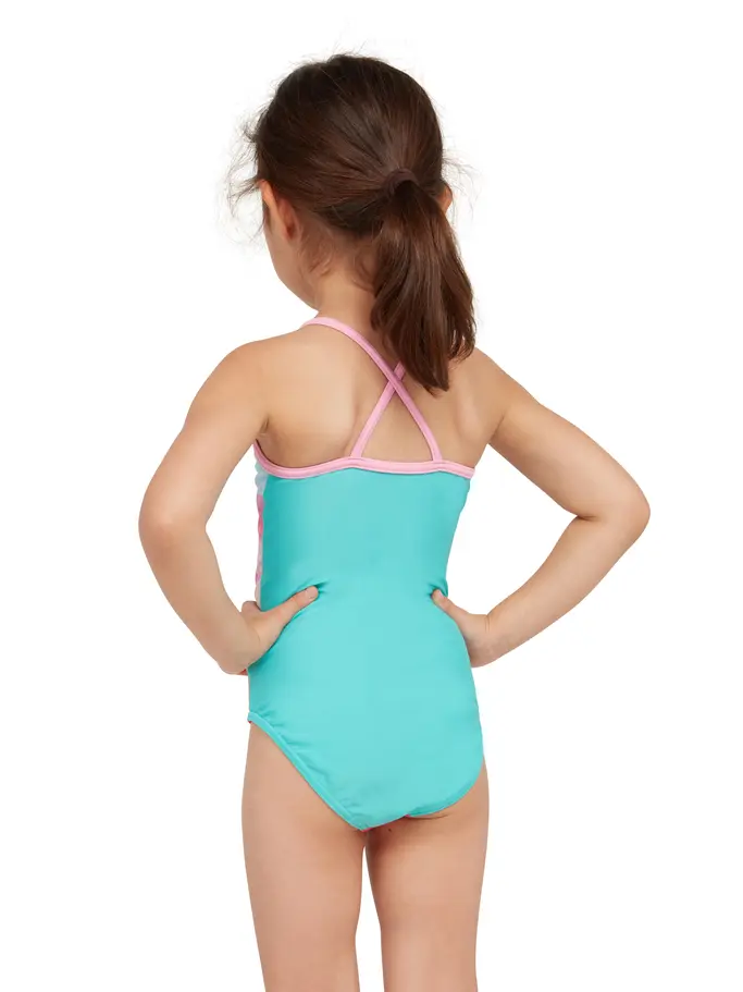 Sale, view full size image of Front view of Product detail - Girls Queeningo Crossback One Piece Swimsuit QNNG