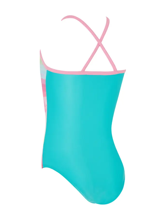 Sale, view full size image of Front view of Product detail - Girls Queeningo Crossback One Piece Swimsuit QNNG