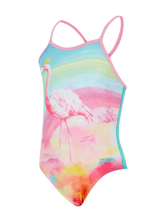 Sale, view full size image of Front view of Product detail - Girls Queeningo Crossback One Piece Swimsuit QNNG