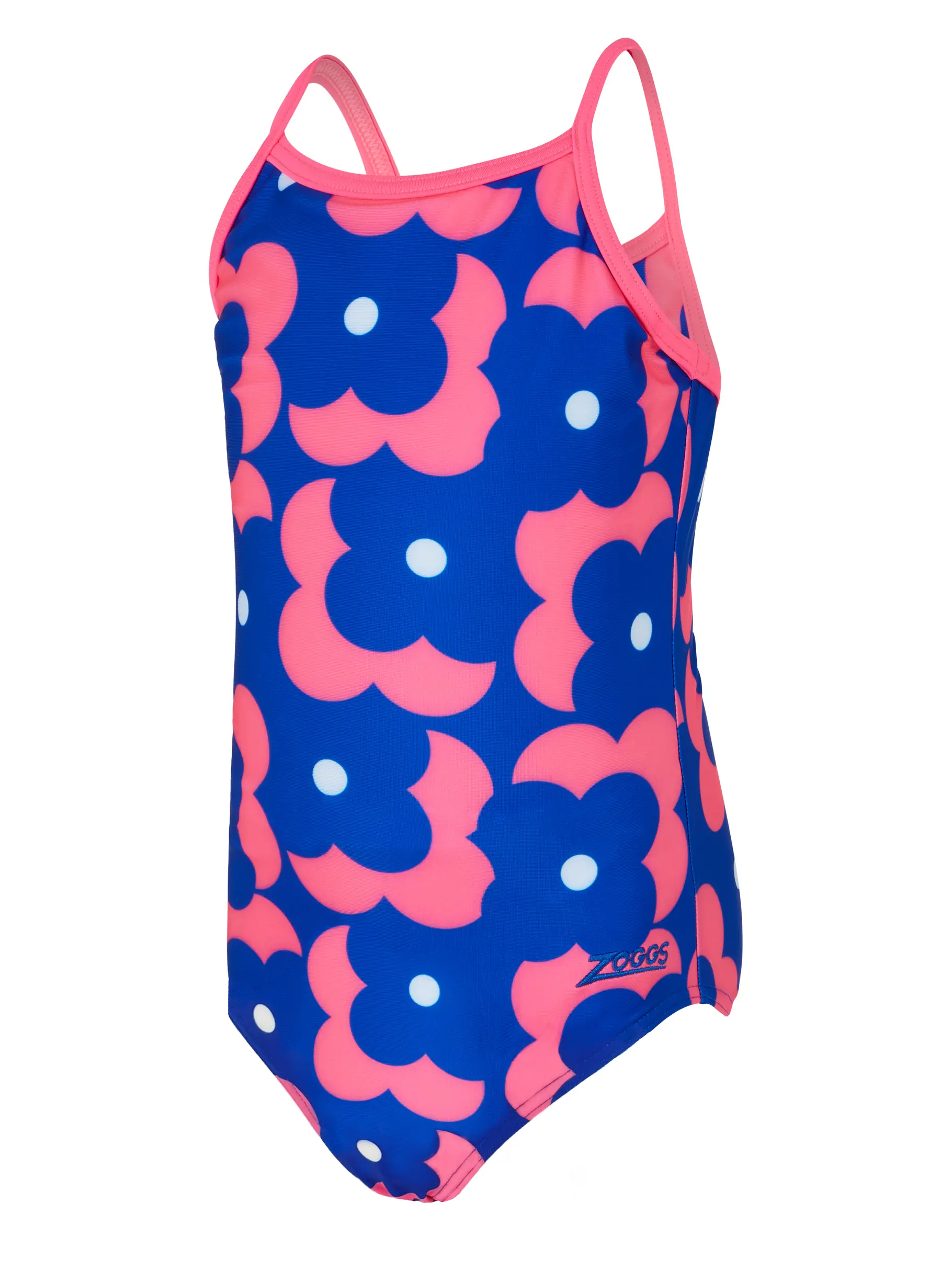 Clearance, view full size image of Front view of Product detail - Girls Disco Vibe Texback Swimsuit DISC