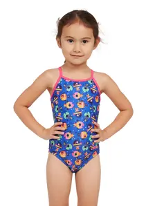 Display front view 1 of Product detail - Girls Lolly Fish Texback Swimsuit LLFS