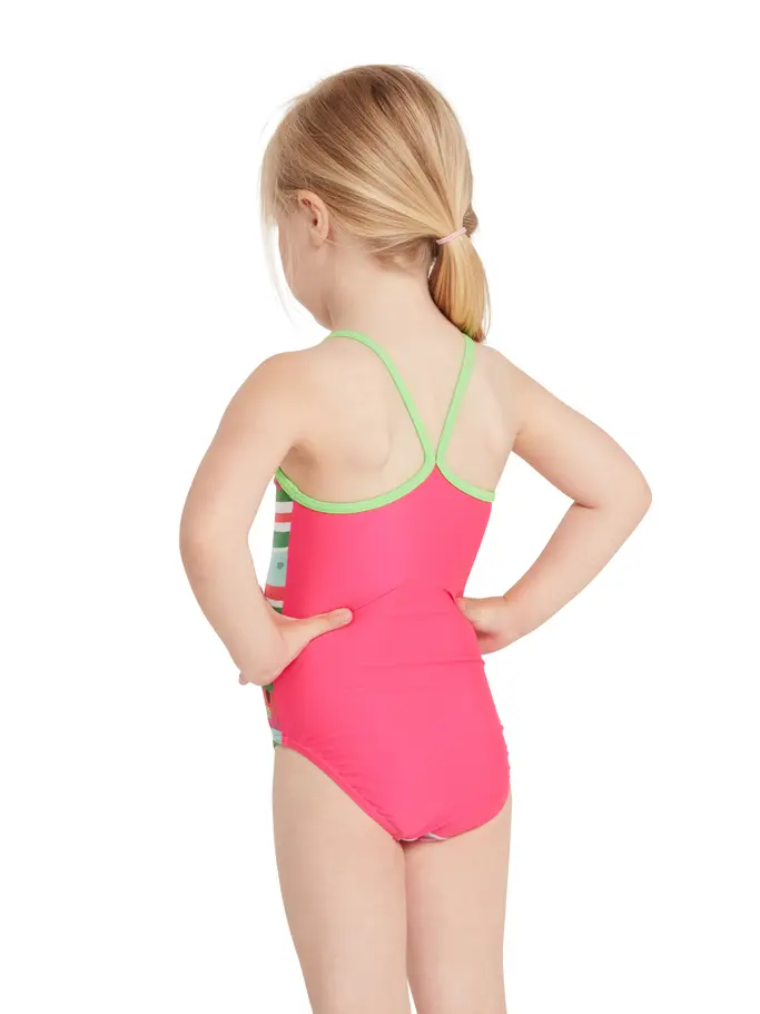 , view full size image of Front view of Product detail - Girls Melon Smile Tex Back Swimsuit MLSM