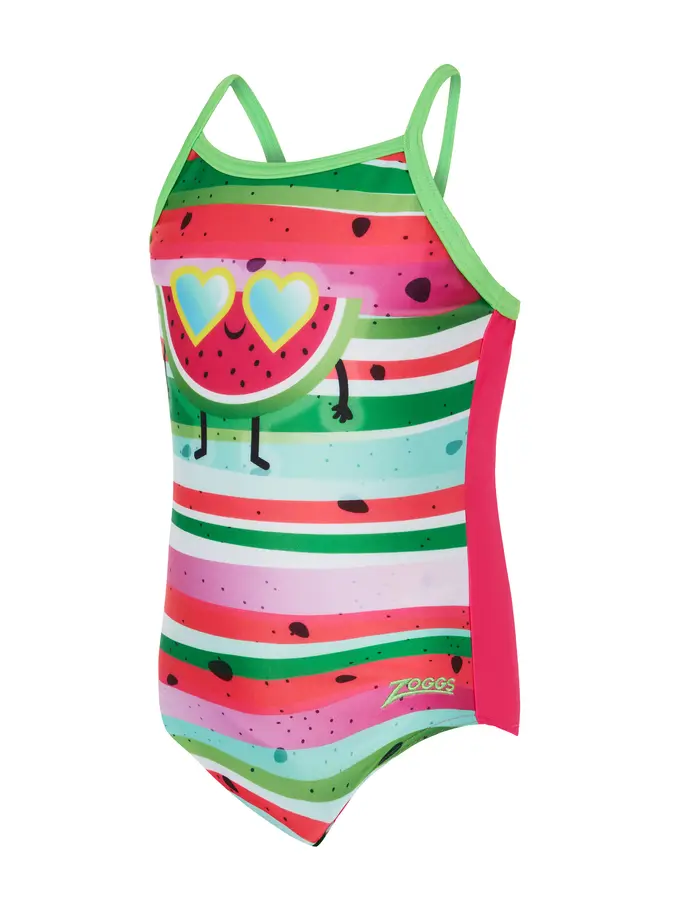 , view full size image of Front view of Product detail - Girls Melon Smile Tex Back Swimsuit MLSM