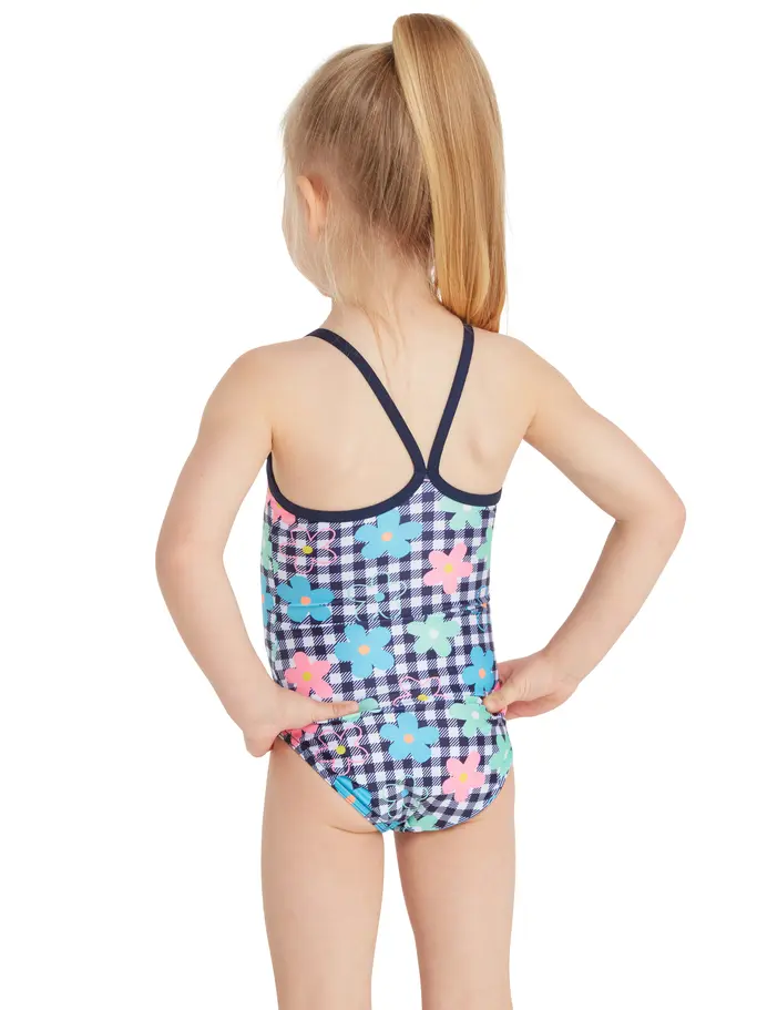 Out of Stock,Sale, visualizzare l'immagine full size della vista frontale di Product detail - Girls Picnic Posy Tex Back Swimsuit PCPO