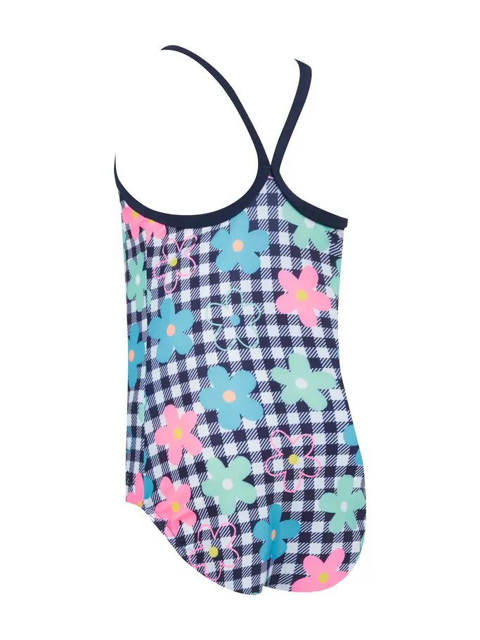 Out of Stock,Sale, visualizzare l'immagine full size della vista frontale di Product detail - Girls Picnic Posy Tex Back Swimsuit PCPO