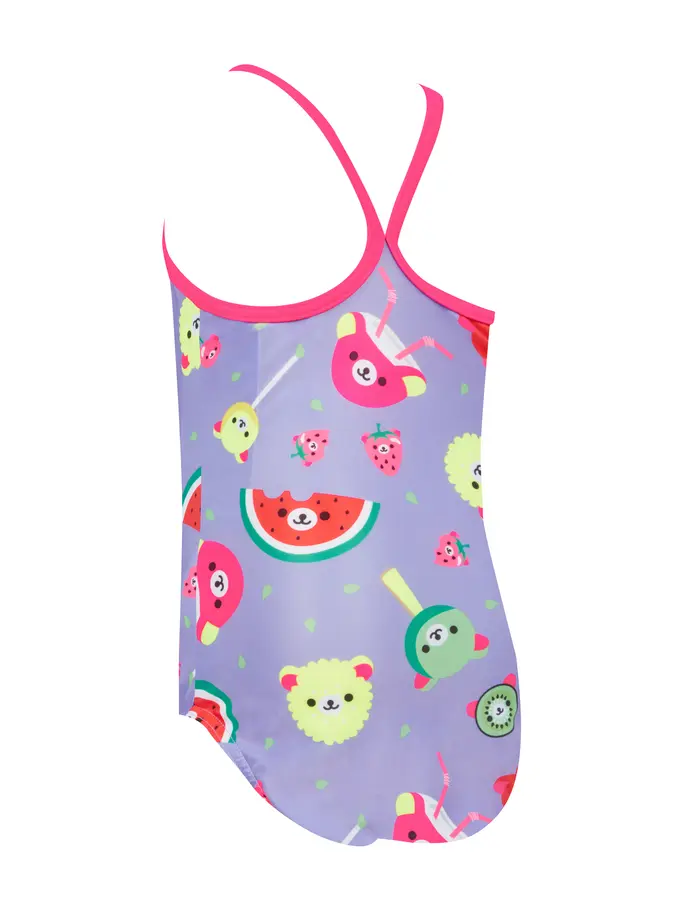 Sale, view full size image of Front view of Product detail - Girls Teddy Fruits Tex Back Swimsuit TEDF