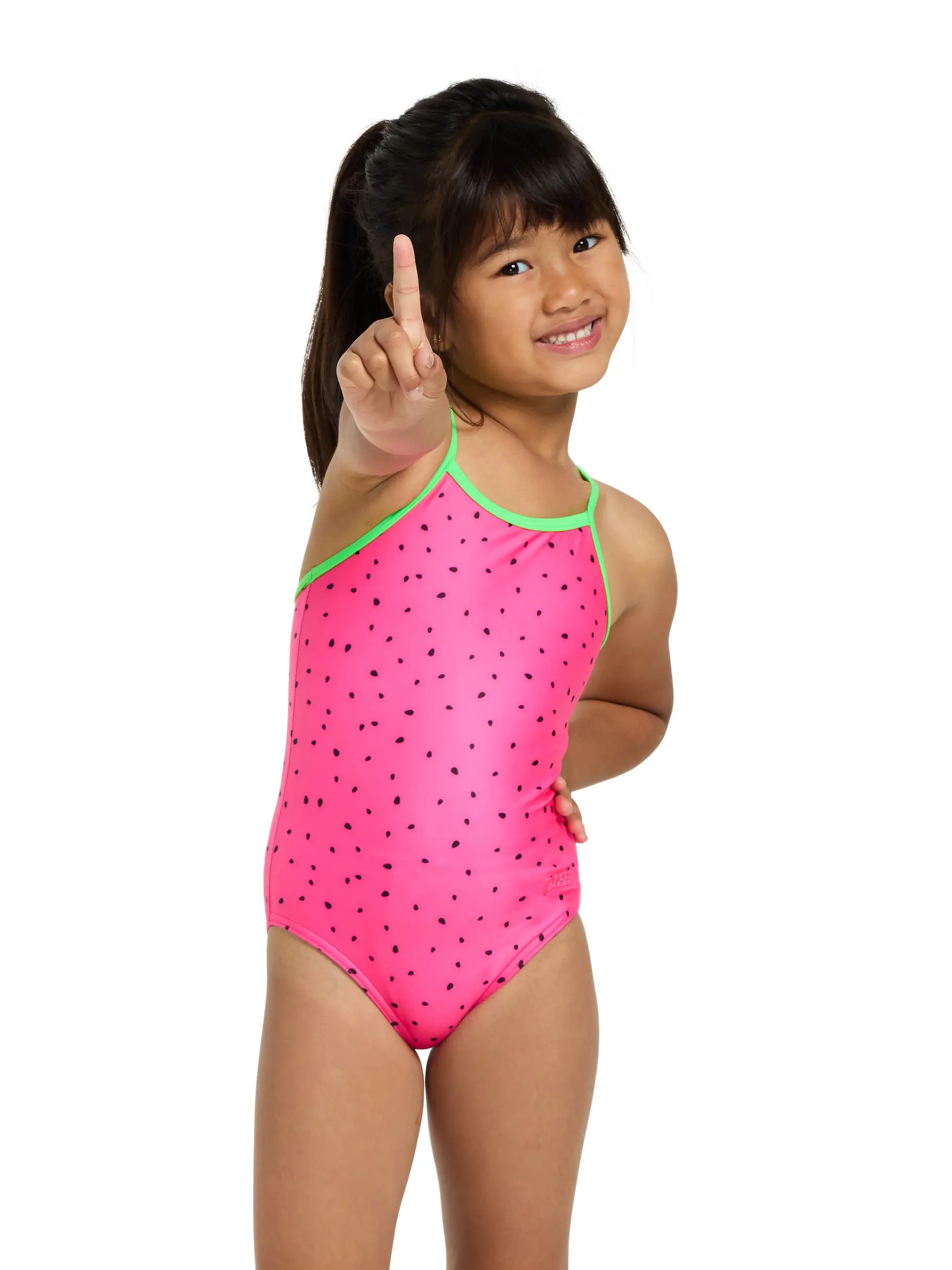 , view full size image of Front view of Product detail - Watermelon Tex Back Swimsuit WATM